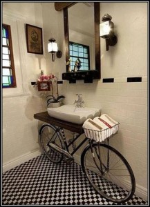 Bike bathroom recycle