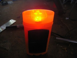 Upcycled Solar-powered Deodorant Bike Light