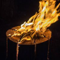 Flaming stump