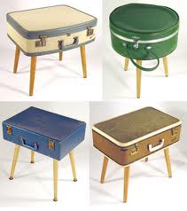 Upcycled suitcase tables