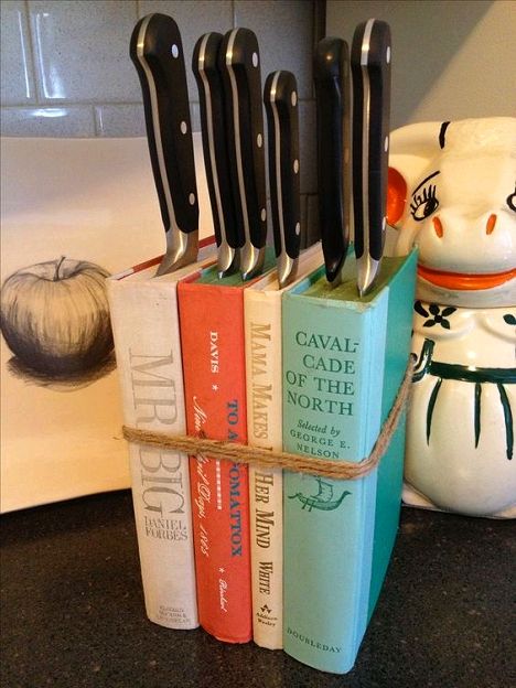 upcycled knife block