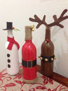 Christmas wine bottles