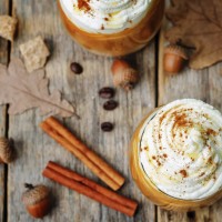 ice honey pumpkin spice latte with whipped cream
