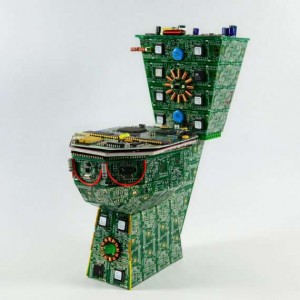 sculpture from circuit boards